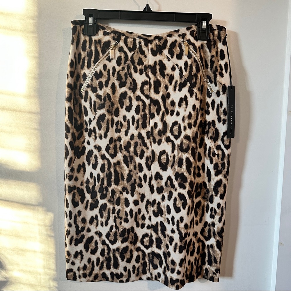 BLACK LABEL BY CHICOS | Women’s Leopard Print Ponte Pencil Skirt size 0